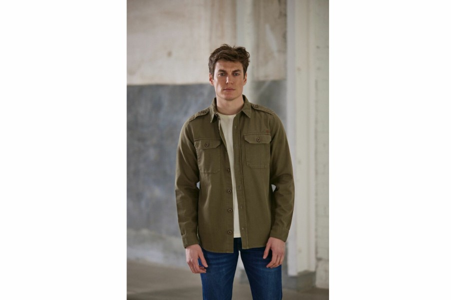 Jackets | Freeman T Porter Raven Bond Straight Military Jacket Man, Deep Lichen Green