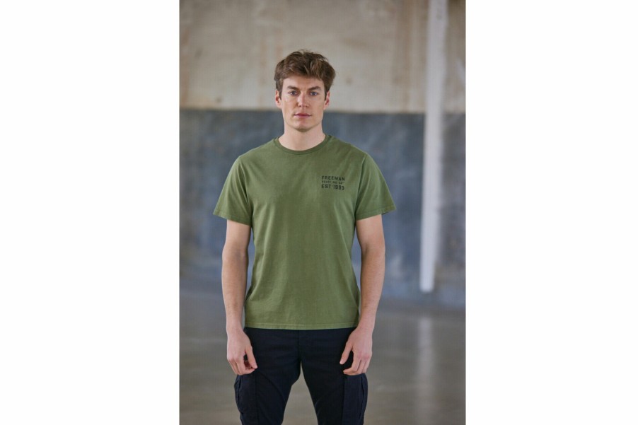 T-Shirts & Polo Shirts | Freeman T Porter Ivander Hot Shot Printed T-Shirt Man, Winter Moss