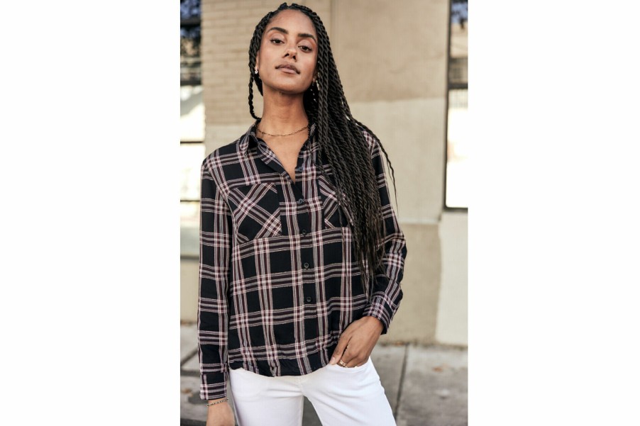 Tops & Shirts | Freeman T Porter Tickya Plaid Kariertes Hemd Woman, Black