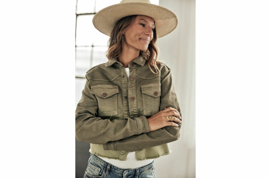 Jackets & Blazers | Freeman T Porter Maggy California Denim Jacket Woman, Forest Night