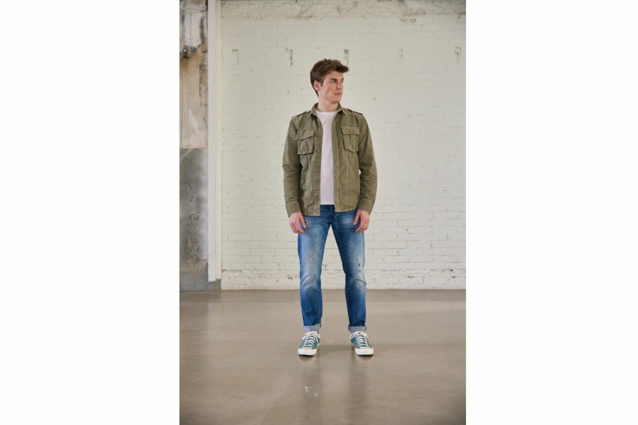 Jackets | Freeman T Porter Sacha Ripstop Long Sleeve Shirt Man, Dusty Olive