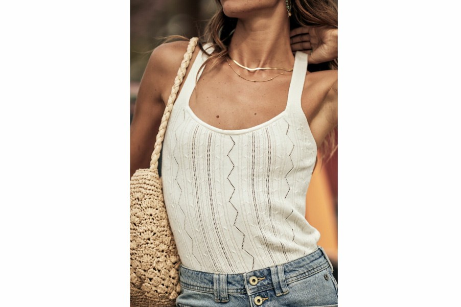 Knitwear | Freeman T Porter Dolores Straight Tank Top Woman, White