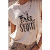 T-Shirts | Freeman T Porter Tobine Free Spirit Printed T-Shirt Woman, Fog