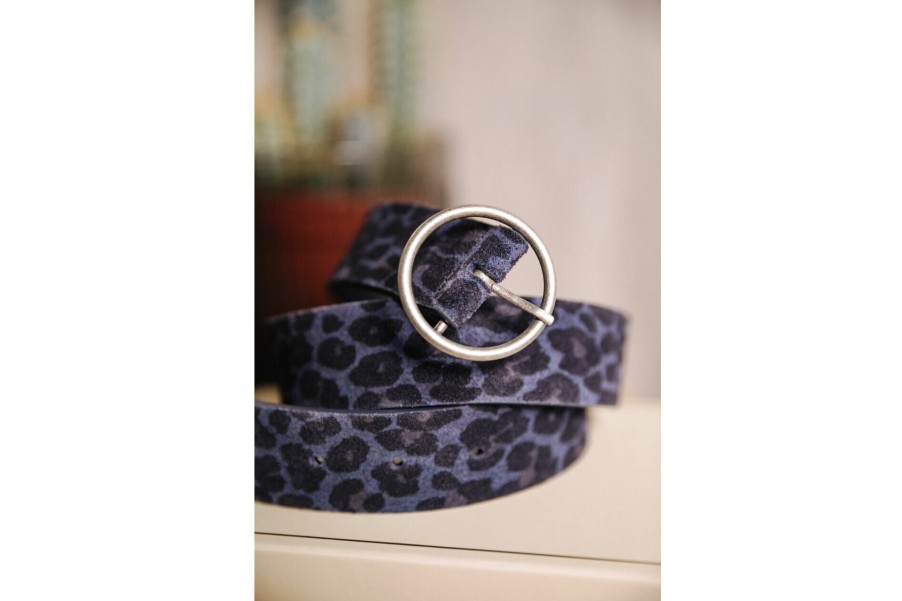 Belts | Freeman T Porter Angelisa Leo Leather Belt Woman, Cobalt